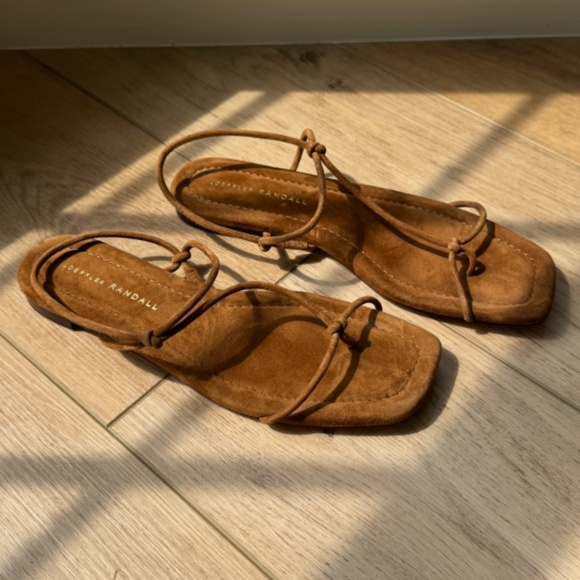 Loeffler Randall Eleanor Cacao Suede Strappy Sandal - Picture 3 of 6